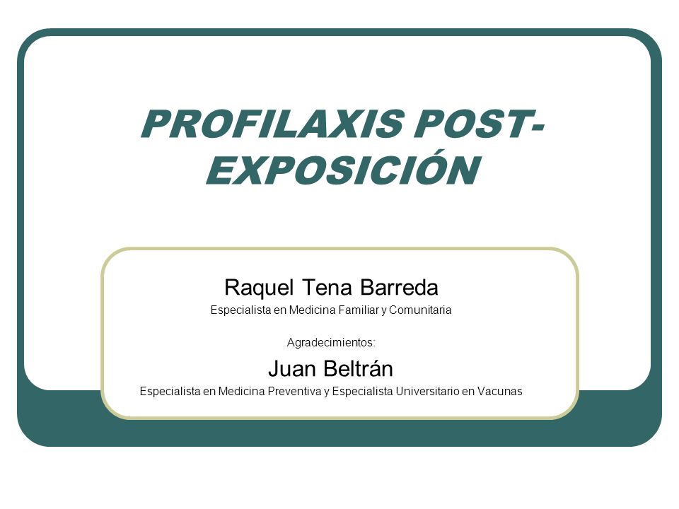 PROFILAXIS POST-EXPOSICIÓN
