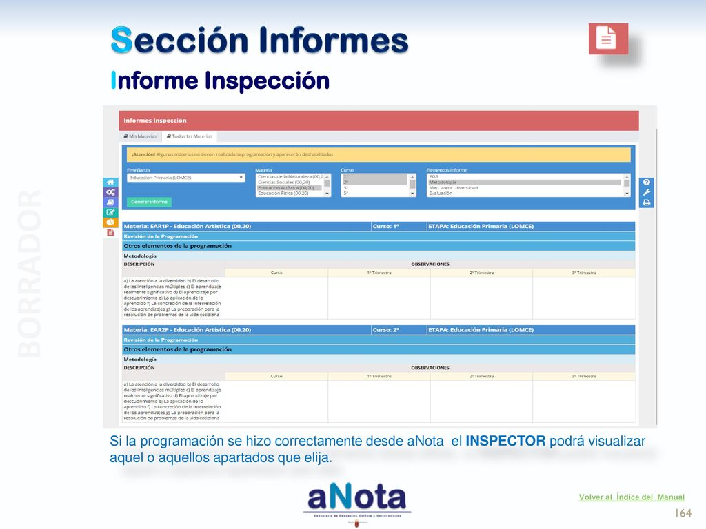 Sección Informes BORRADOR Informe de Estándares y Competencias