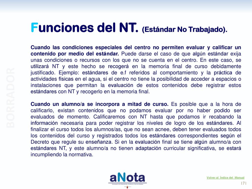 Sección Informes BORRADOR Informe de Resto de Programación