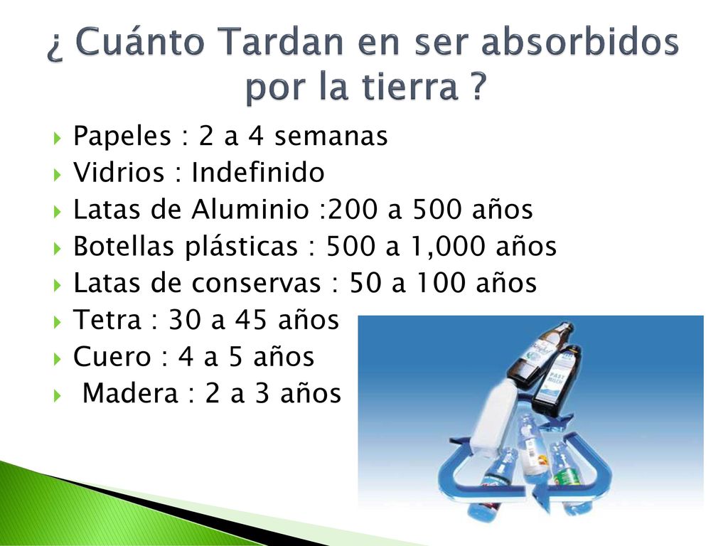 ¿ Cuánto Tardan en ser absorbidos por la tierra