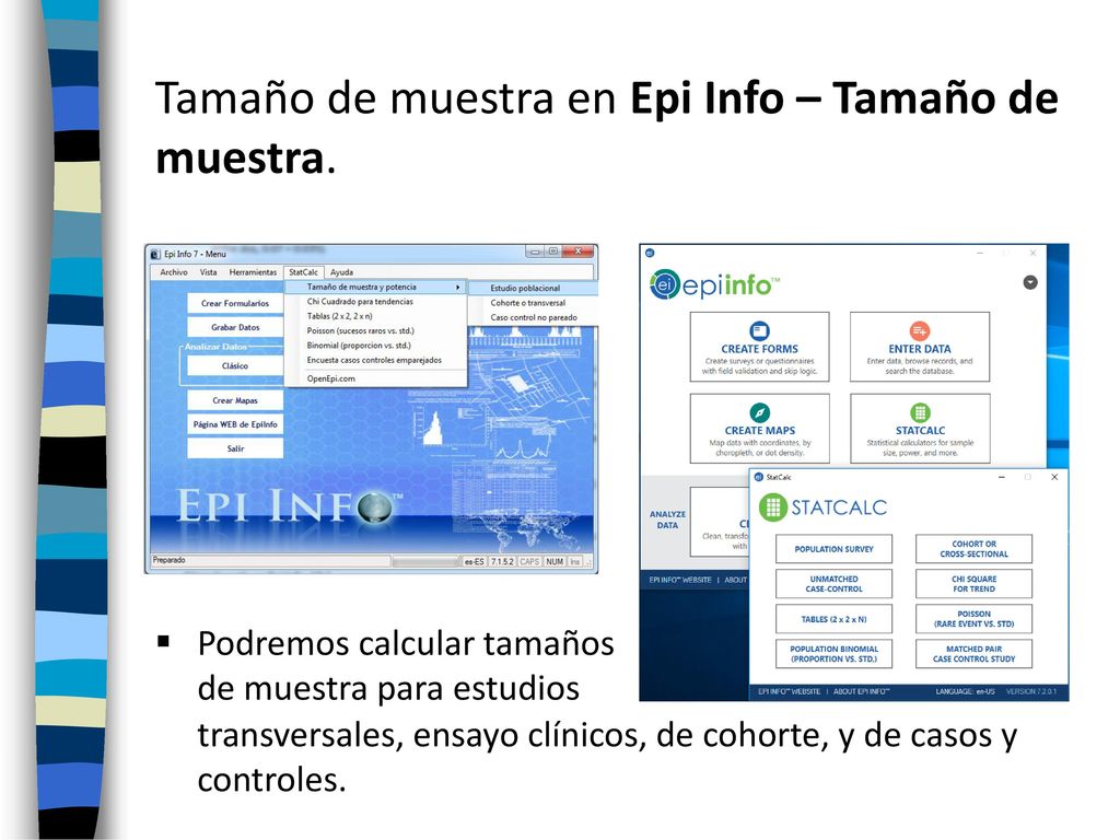 Tamaño de muestra en Epi Info – Tamaño de muestra.