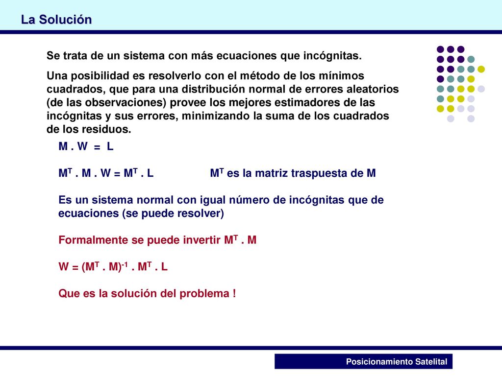 La Solución Se trata de un sistema con más ecuaciones que incógnitas.