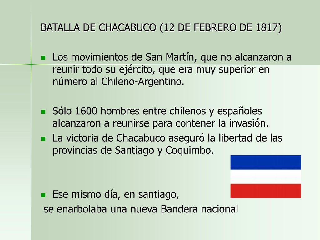 BATALLA DE CHACABUCO (12 DE FEBRERO DE 1817)