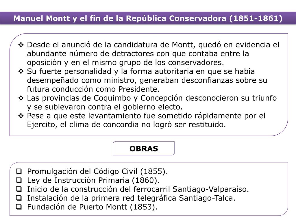 Manuel Montt y el fin de la República Conservadora ( )
