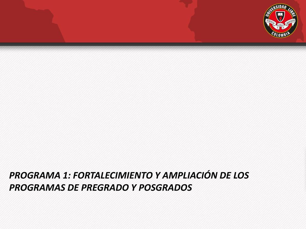 PROGRAMA 1: FORTALECIMIENTO Y AMPLIACIÓN DE LOS PROGRAMAS DE PREGRADO Y POSGRADOS