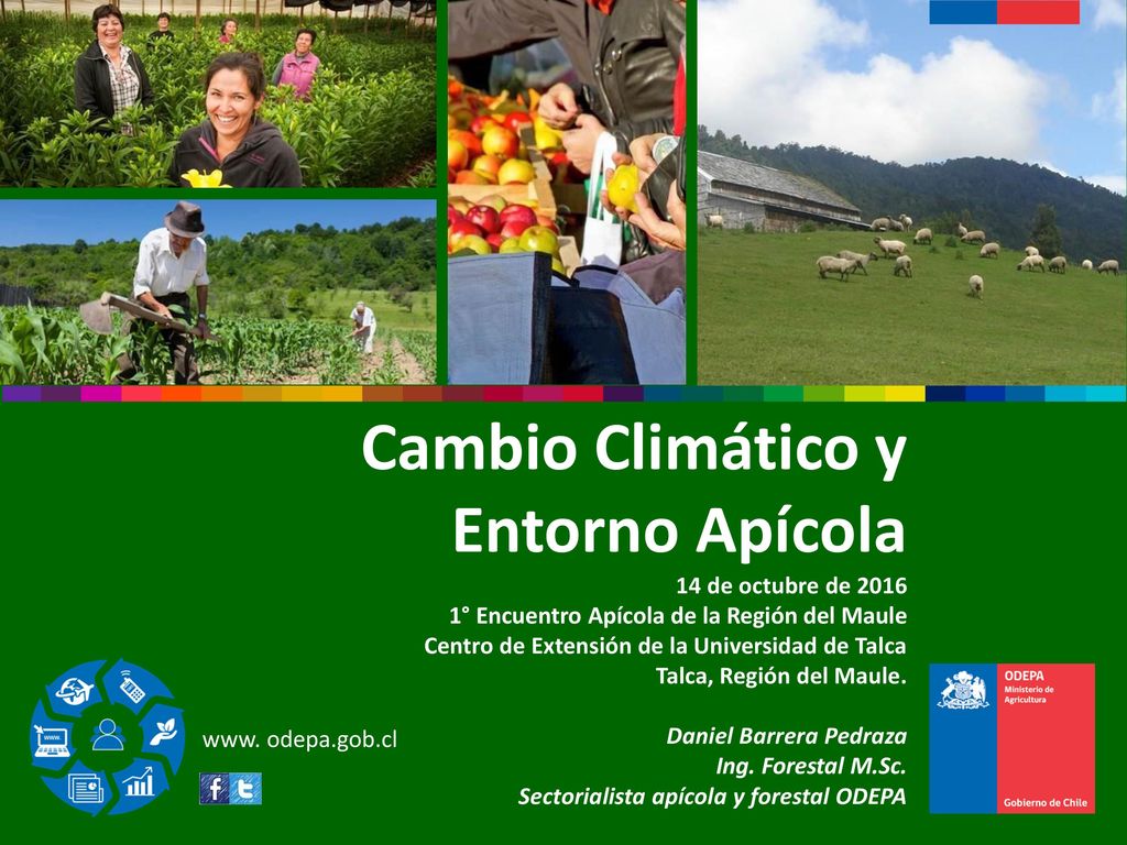 Cambio Climático y Entorno Apícola 14 de octubre de ° Encuentro Apícola de la Región del Maule Centro de Extensión de la Universidad de Talca Talca, Región del Maule.