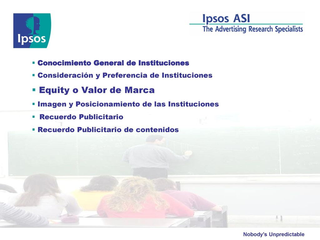 Equity o Valor de Marca Conocimiento General de Instituciones