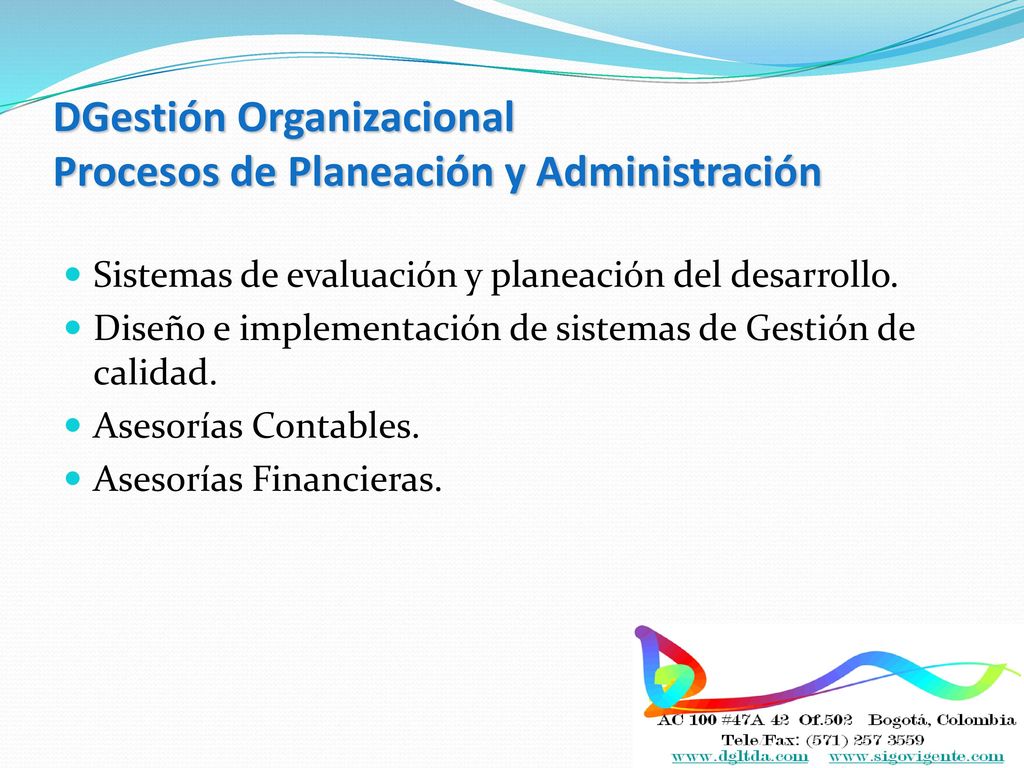 DGestión Organizacional Procesos de Planeación y Administración