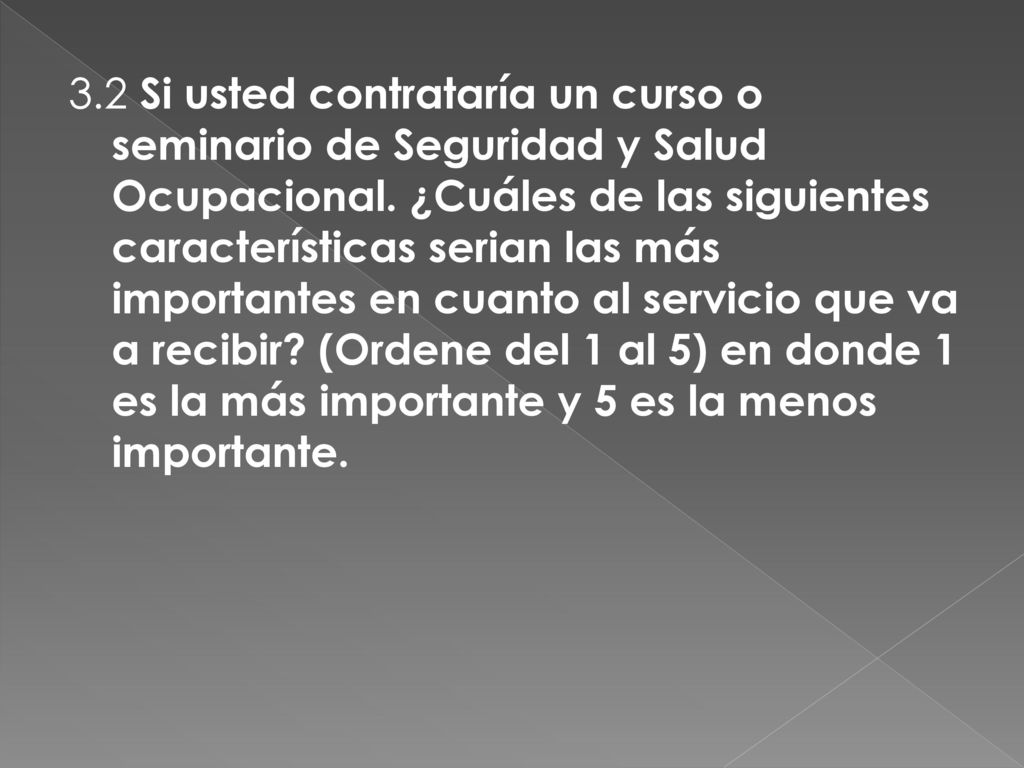 3.2 Si usted contrataría un curso o seminario de Seguridad y Salud Ocupacional.