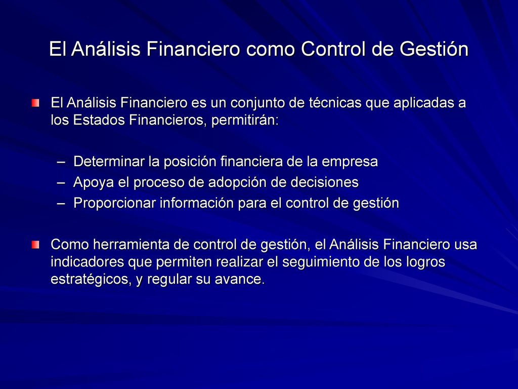 El Análisis Financiero como Control de Gestión