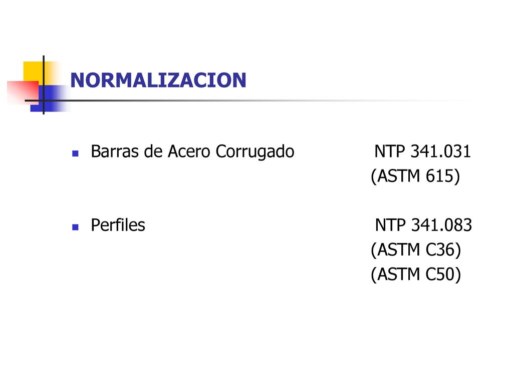 NORMALIZACION Barras de Acero Corrugado NTP (ASTM 615)