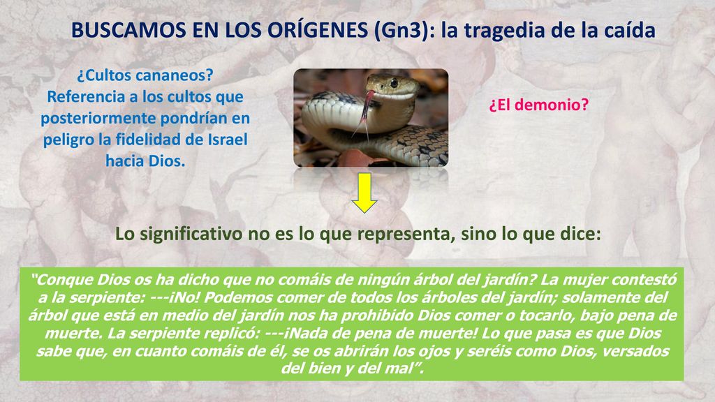 BUSCAMOS EN LOS ORÍGENES (Gn3): la tragedia de la caída