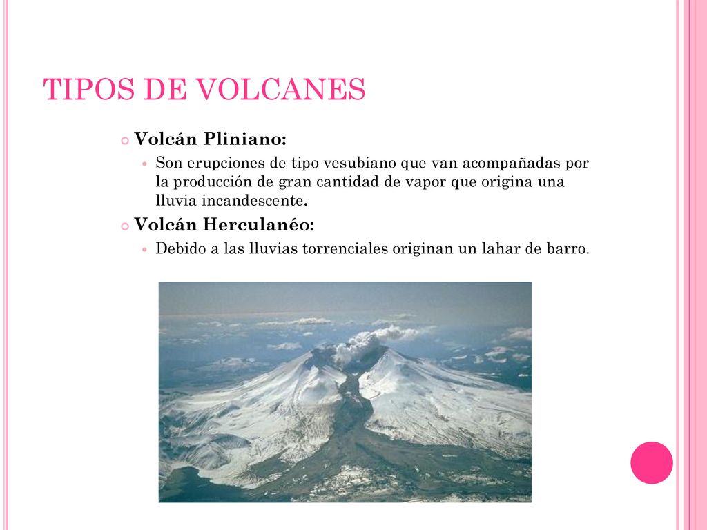TIPOS DE VOLCANES Volcán Pliniano: Volcán Herculanéo: