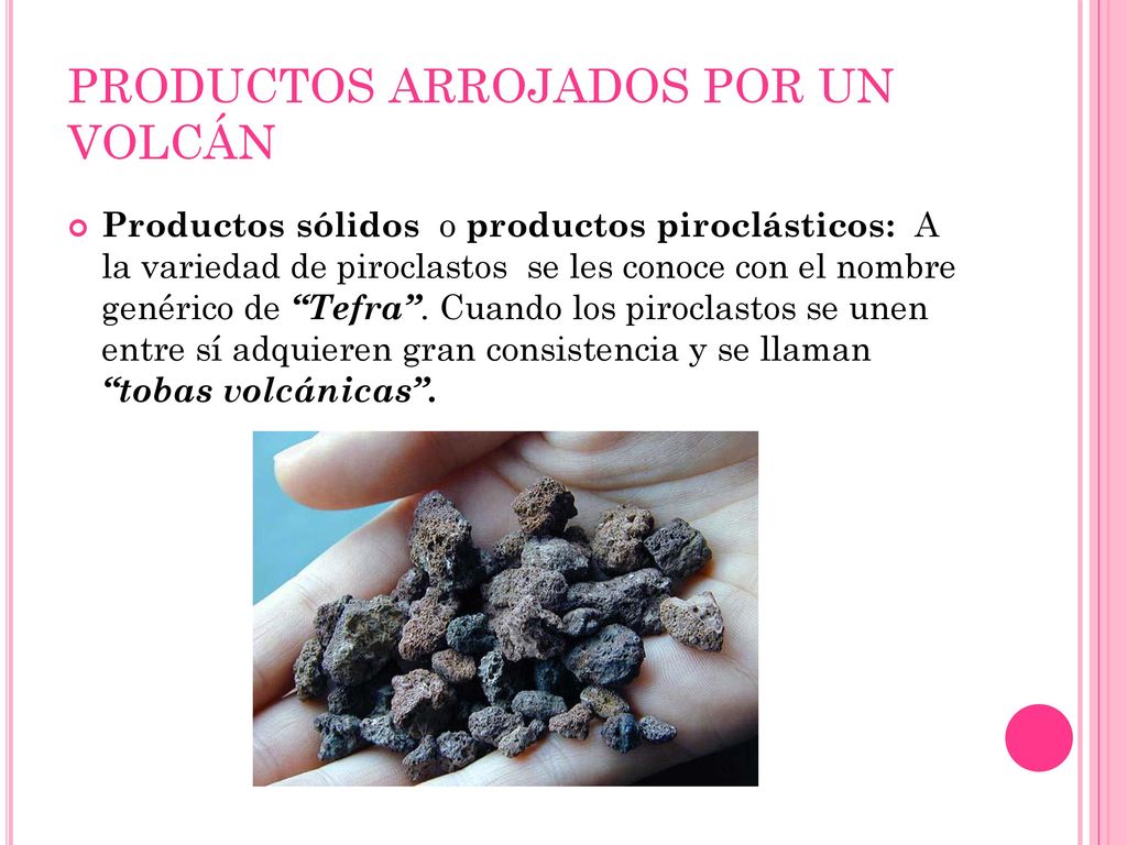 PRODUCTOS ARROJADOS POR UN VOLCÁN