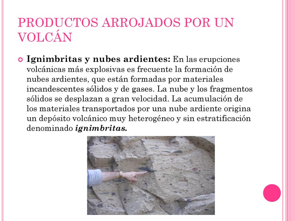 PRODUCTOS ARROJADOS POR UN VOLCÁN