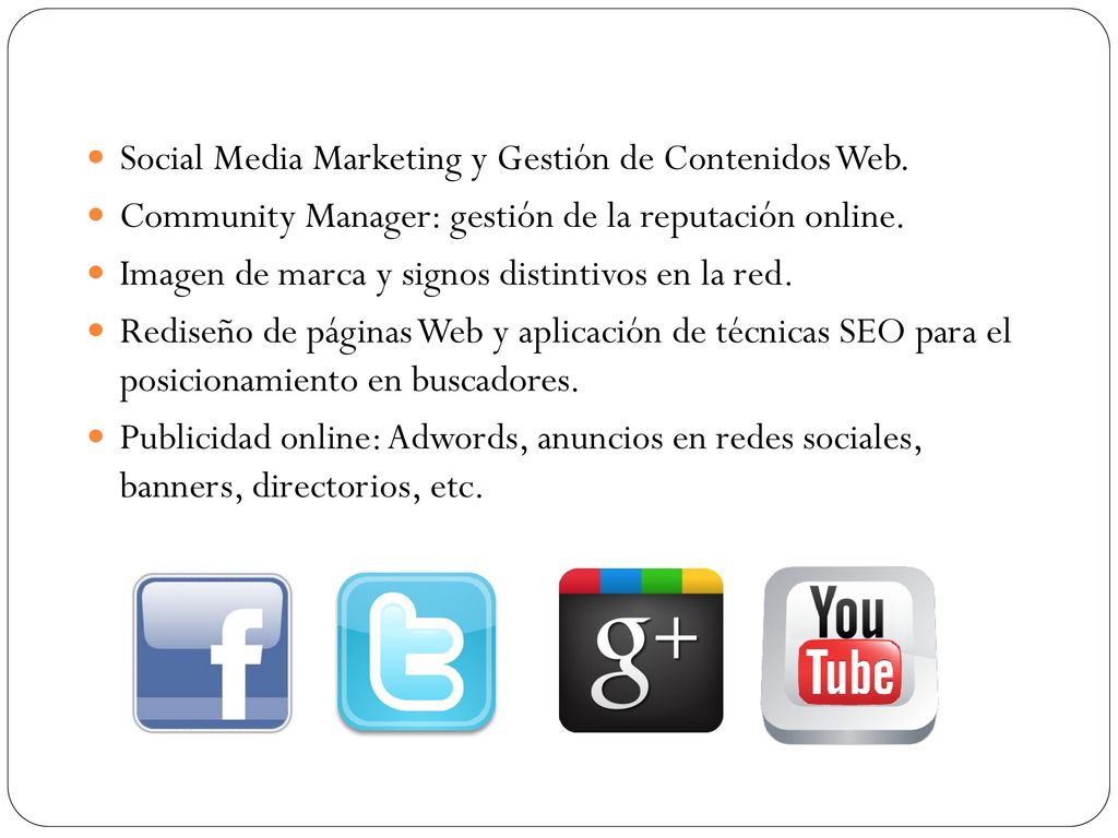 Social Media Marketing y Gestión de Contenidos Web.