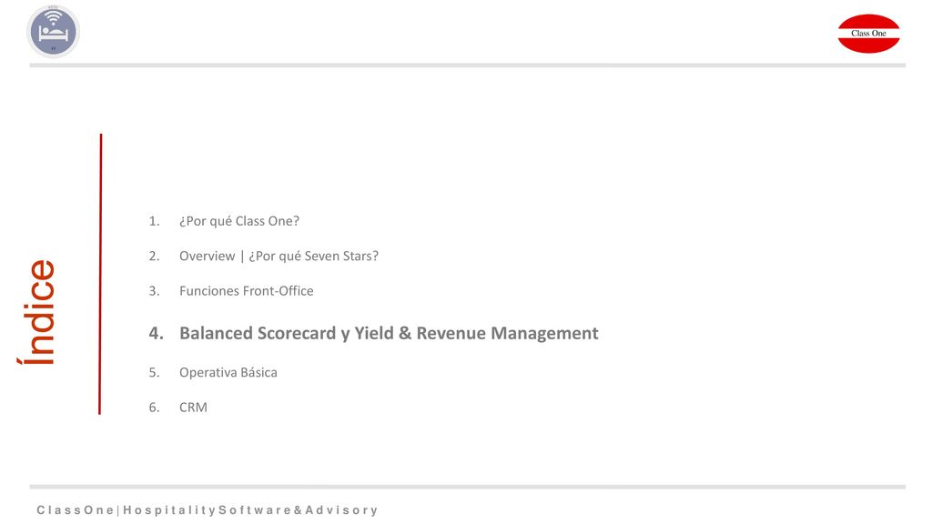 Índice Balanced Scorecard y Yield & Revenue Management