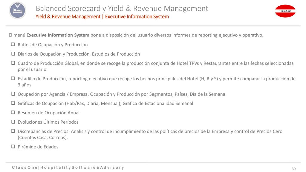 Balanced Scorecard y Yield & Revenue Management