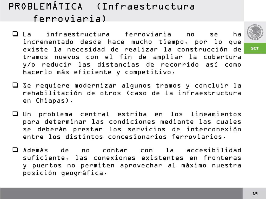 PROBLEMÁTICA (Infraestructura ferroviaria)