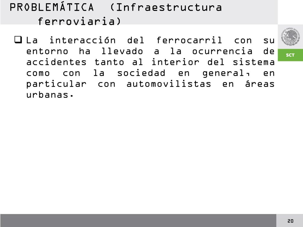 PROBLEMÁTICA (Infraestructura ferroviaria)