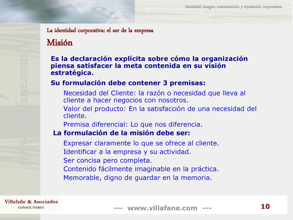La identidad corporativa: el ser de la empresa Misión