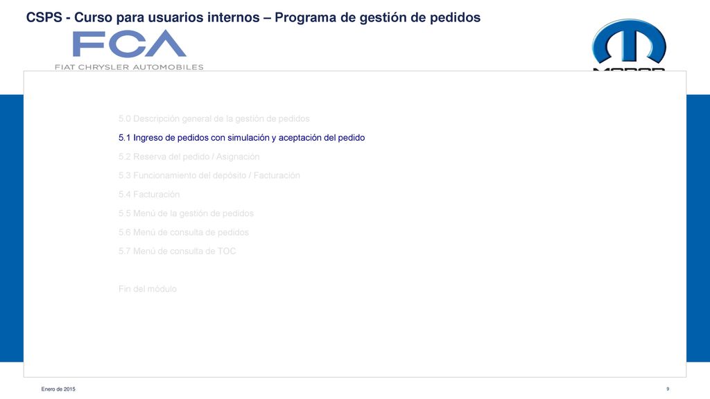 CSPS - Curso para usuarios internos – Programa de gestión de pedidos
