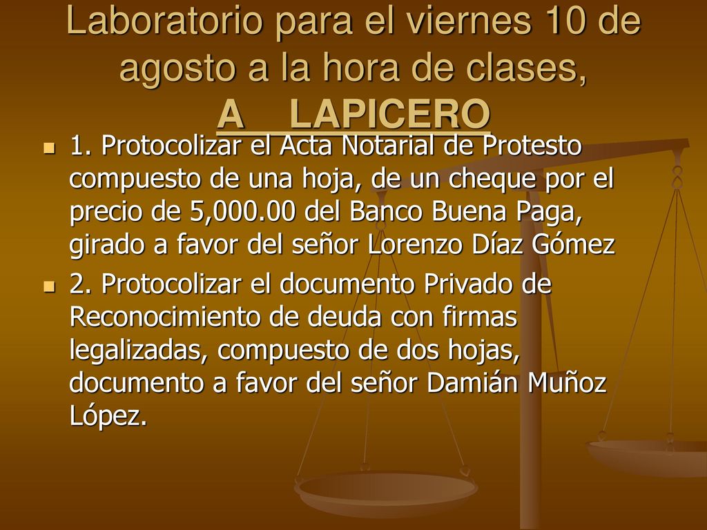 Laboratorio para el viernes 10 de agosto a la hora de clases, A LAPICERO