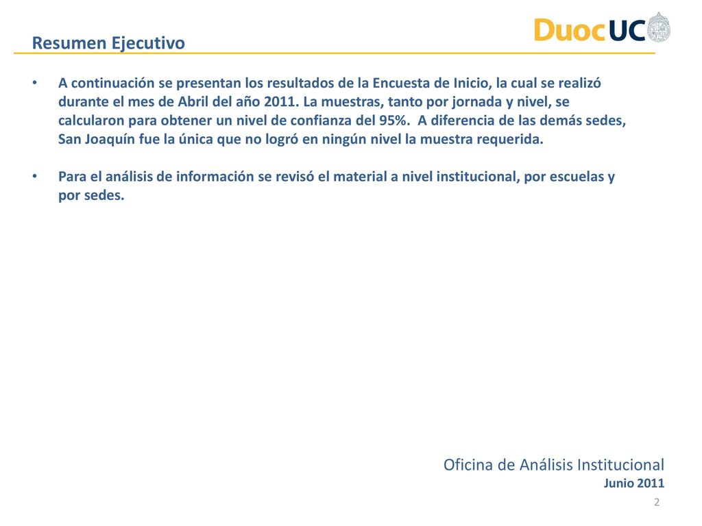 Resumen Ejecutivo Oficina de Análisis Institucional