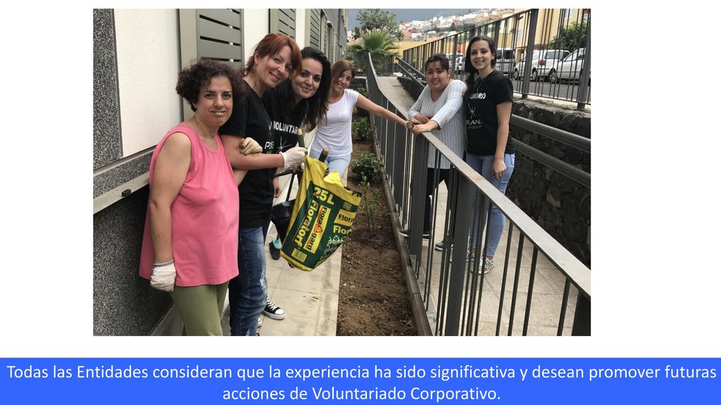 Todas las Entidades consideran que la experiencia ha sido significativa y desean promover futuras acciones de Voluntariado Corporativo.