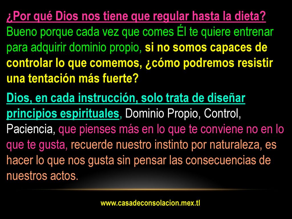 ¿Por qué Dios nos tiene que regular hasta la dieta