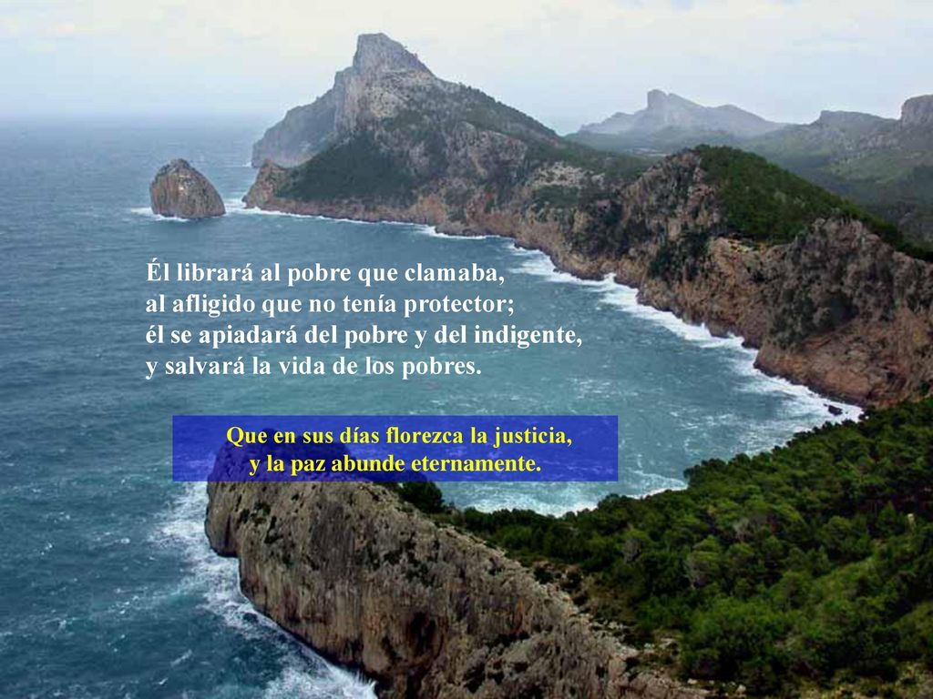 Que en sus días florezca la justicia, y la paz abunde eternamente.