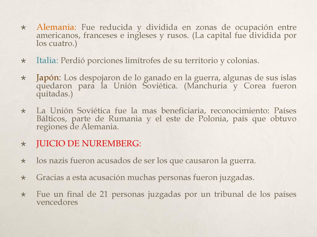 Italia: Perdió porciones limítrofes de su territorio y colonias.