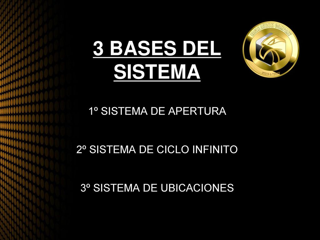 3 BASES DEL SISTEMA 1º SISTEMA DE APERTURA 2º SISTEMA DE CICLO INFINITO 3º SISTEMA DE UBICACIONES
