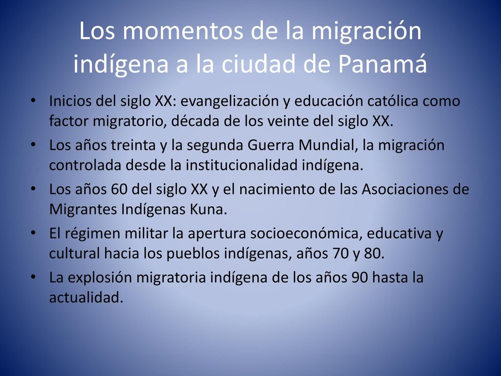 Los momentos de la migración indígena a la ciudad de Panamá