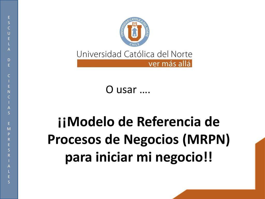 O usar …. ¡¡Modelo de Referencia de Procesos de Negocios (MRPN) para iniciar mi negocio!!