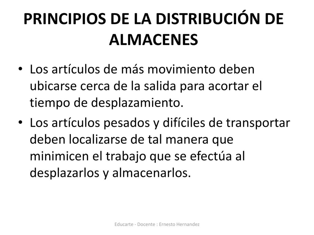 PRINCIPIOS DE LA DISTRIBUCIÓN DE ALMACENES