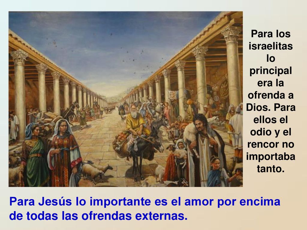 Para los israelitas lo principal era la ofrenda a Dios