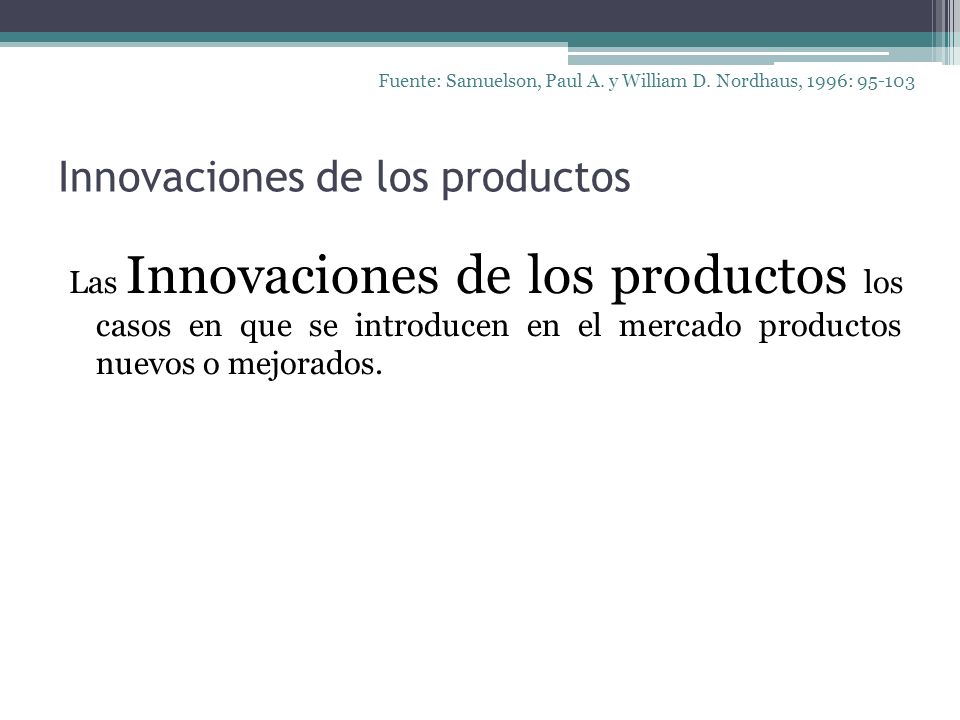 Innovaciones de los productos