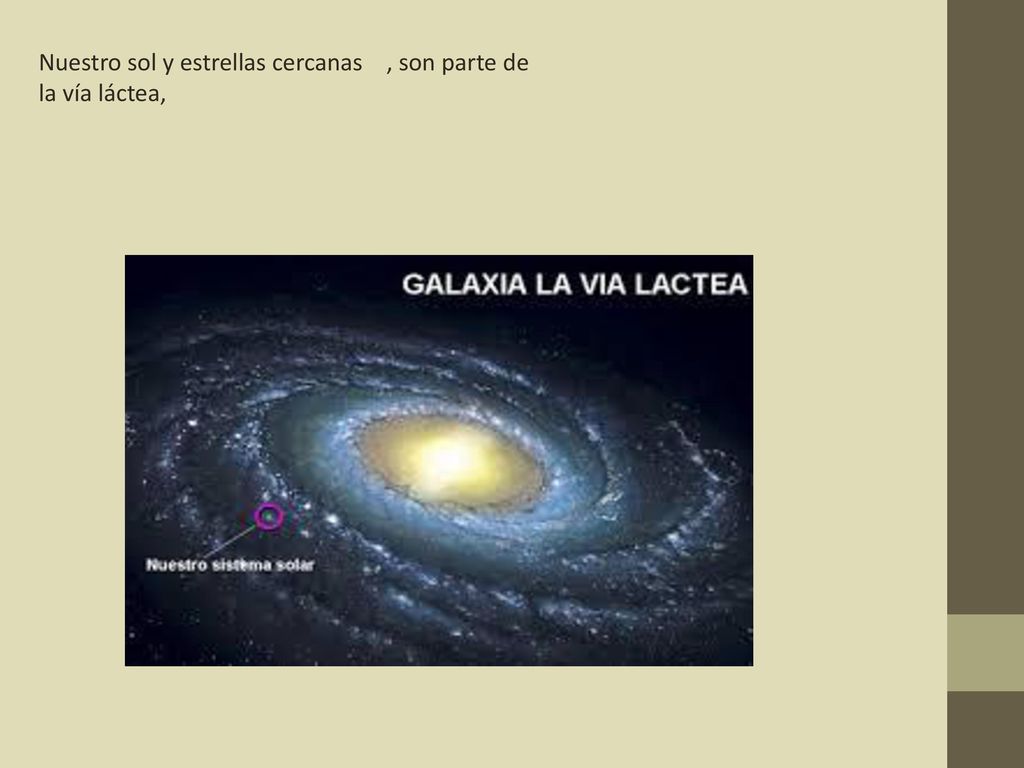 Nuestro sol y estrellas cercanas , son parte de la vía láctea,