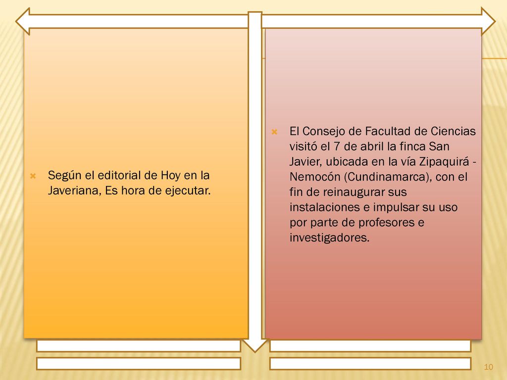 Según el editorial de Hoy en la Javeriana, Es hora de ejecutar.