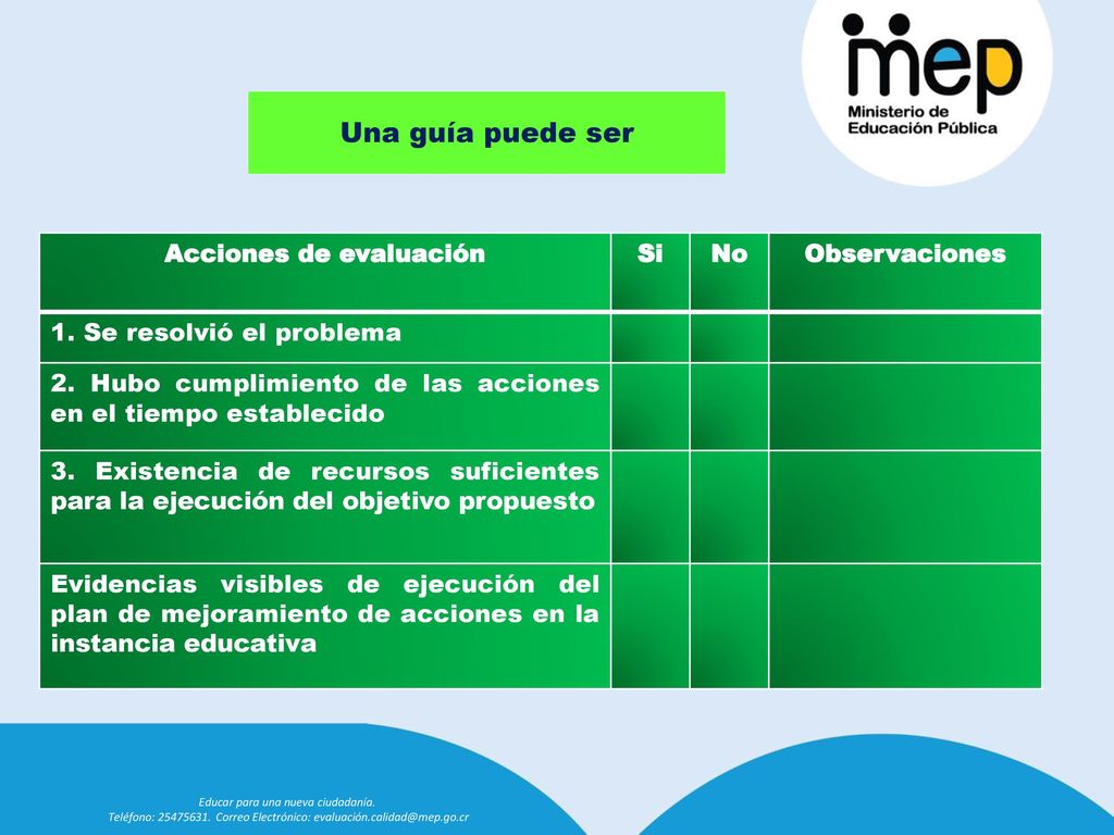 Un ejemplo de hoja de cotejo para la evaluación es el siguiente: