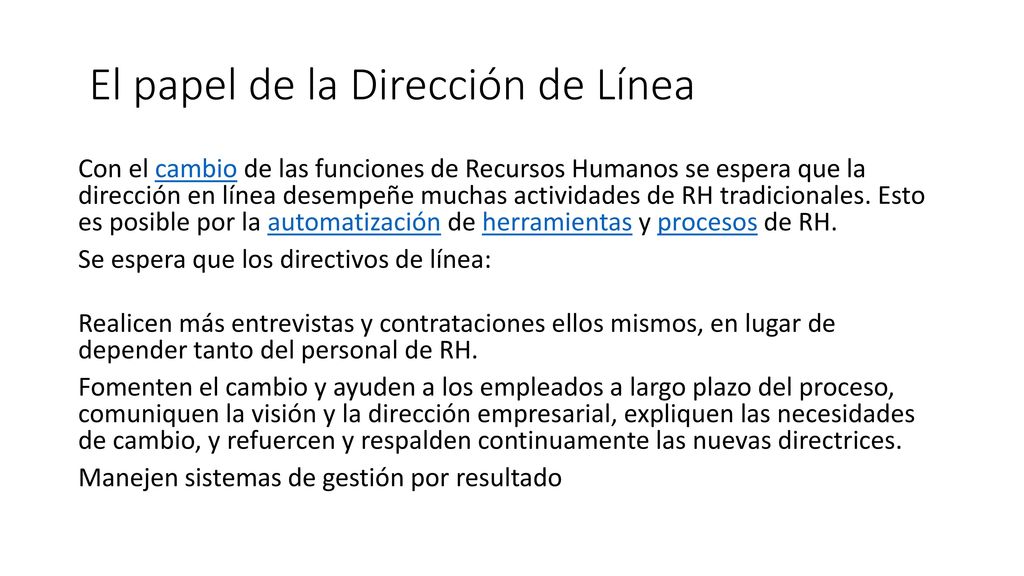 III. EL DRH ES DE LINEA O STAFF POR QUÉ