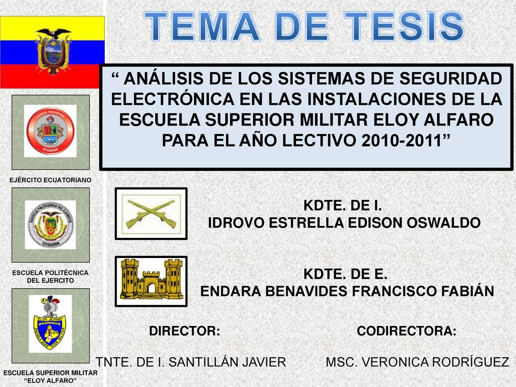 TEMA DE TESIS ANÁLISIS DE LOS SISTEMAS DE SEGURIDAD ELECTRÓNICA EN LAS INSTALACIONES DE LA.