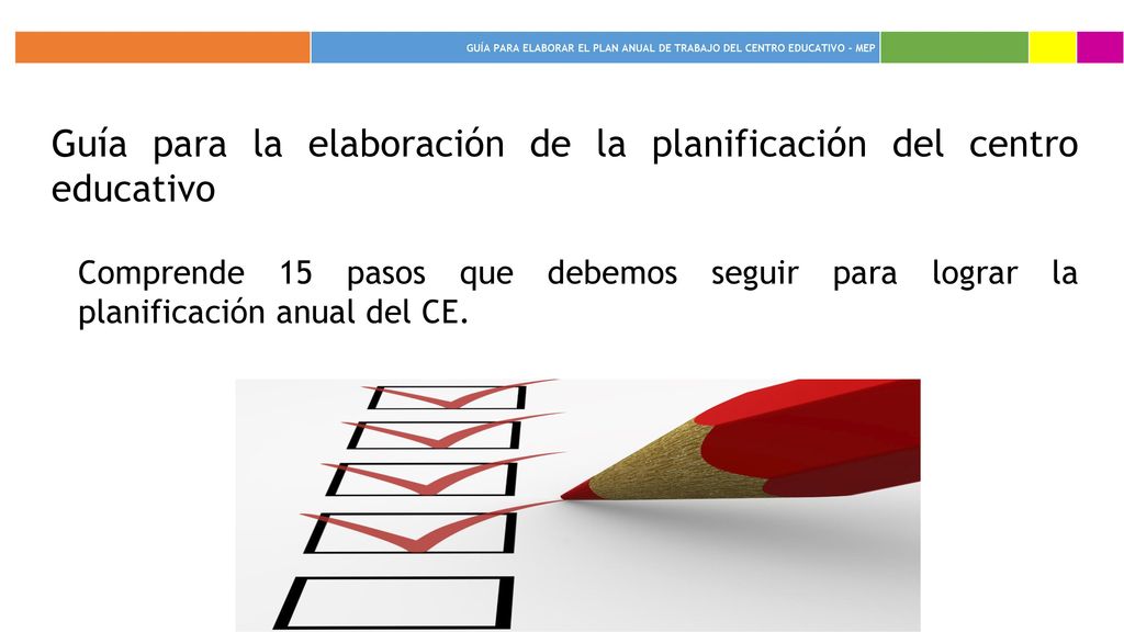 Guía para la elaboración de la planificación del centro educativo