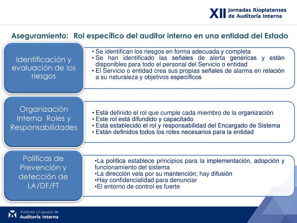 Rol específico del auditor interno en una entidad del Estado