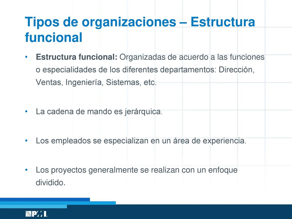 Tipos de organizaciones – Estructura funcional
