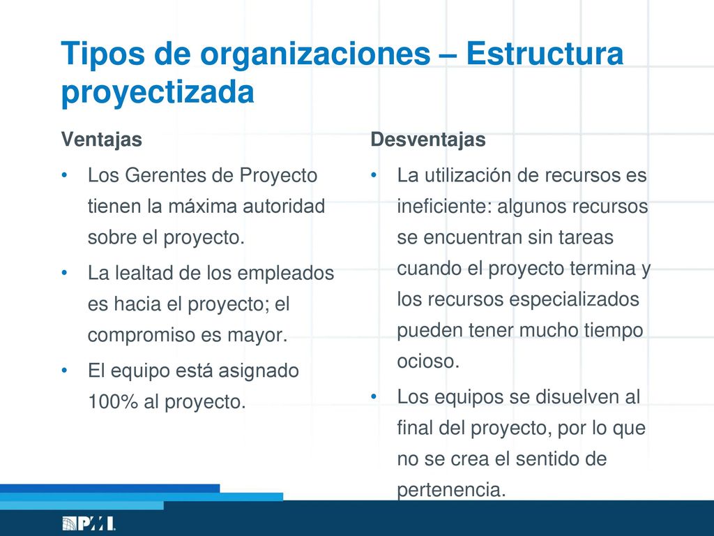 Tipos de organizaciones – Estructura proyectizada
