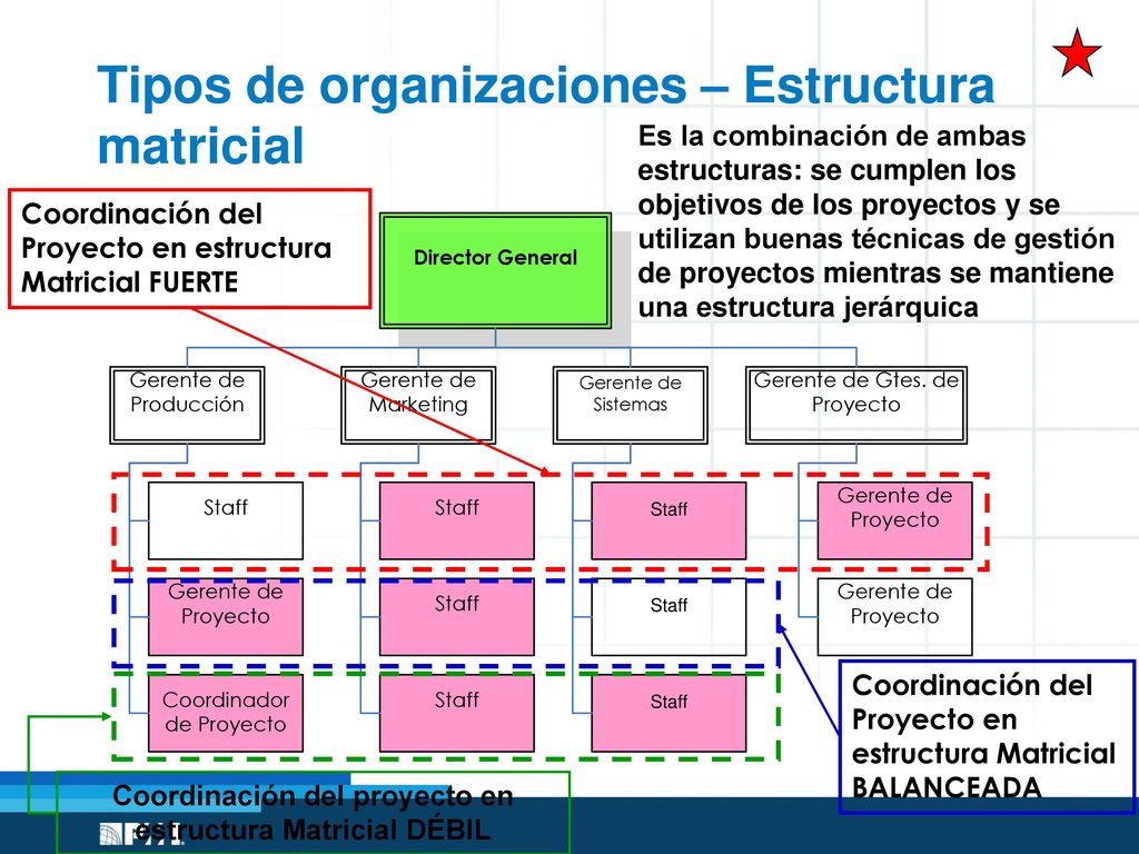 Tipos de organizaciones – Estructura matricial