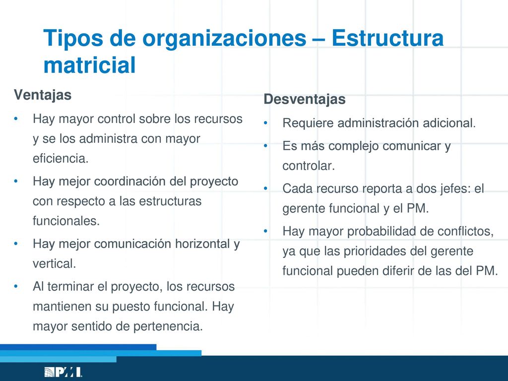 Tipos de organizaciones – Estructura matricial