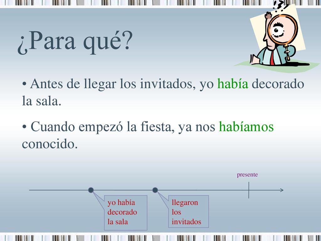 ¿Para qué Antes de llegar los invitados, yo había decorado la sala.